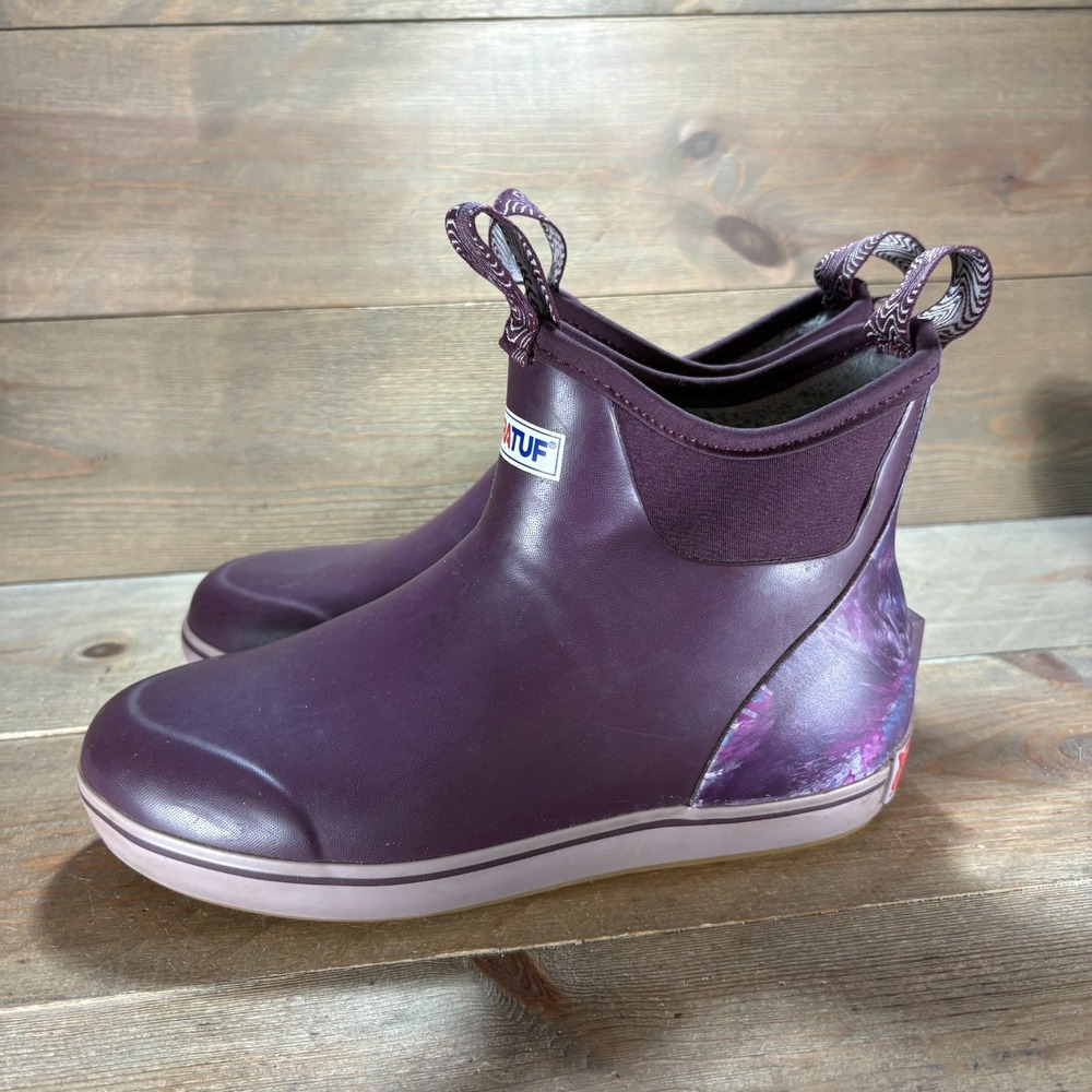 Xtratuf Ankle Deck Boot Womens size 7 shoes Purple Rubber Waterproof boots